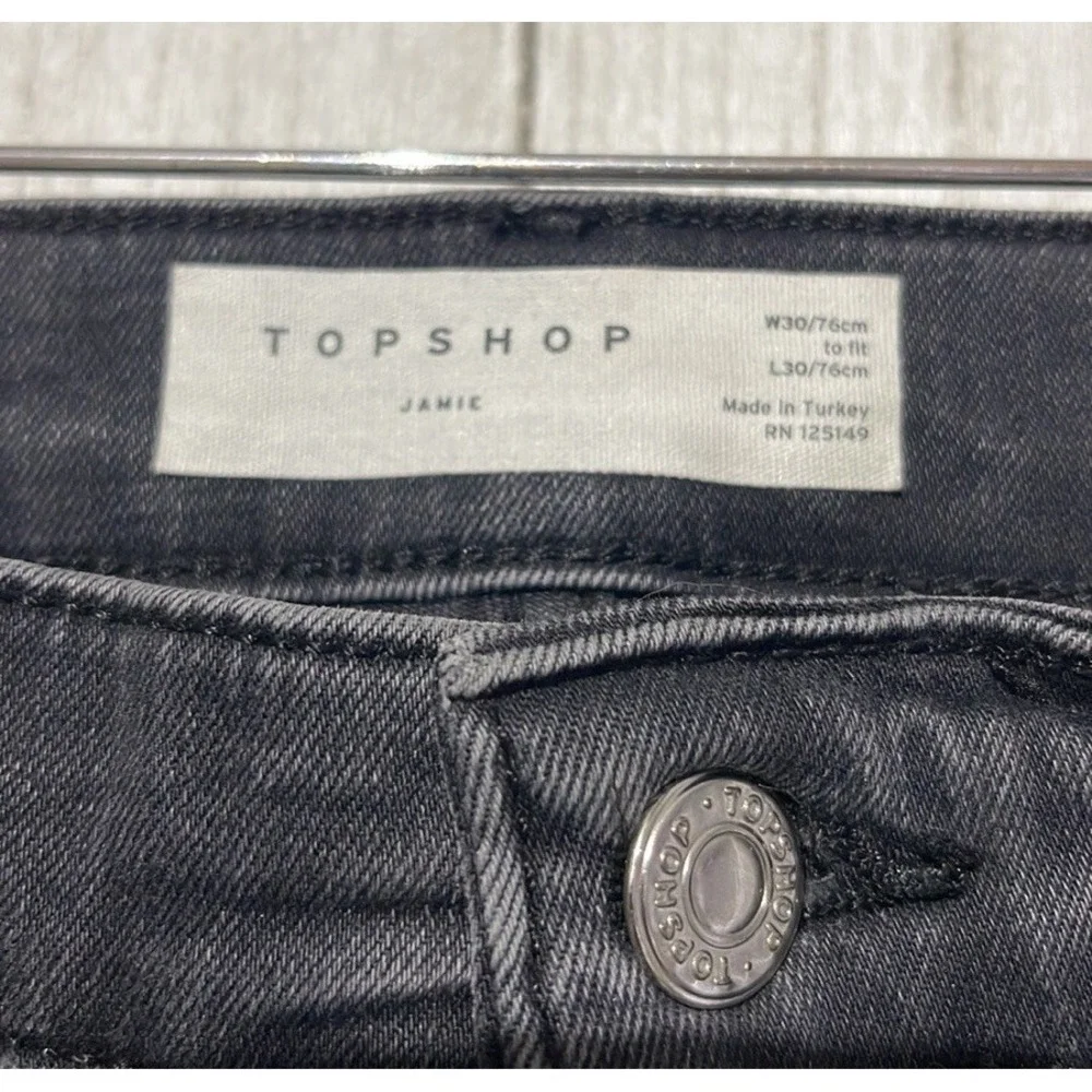 Topshop‎ Jamie High Waisted Skinny Jeans Washed Black 30x30 02N01RWBK Womens